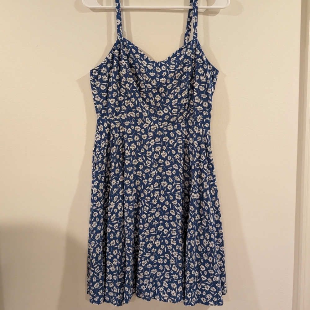 Old Navy Blue Floral Cami Dress, Medium